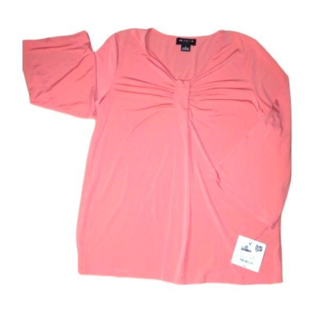 Liz Claiborne Career NWT Pink Polyester Pullover Blouse size M
